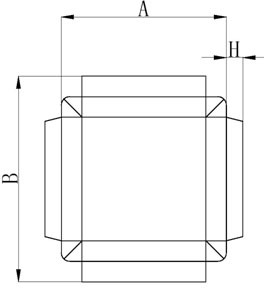 Схема коробки с двумя точками склейки